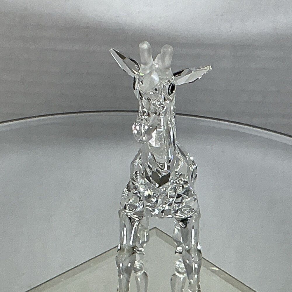 Swarovski Crystal BABY GIRAFFE 7603 Clear New In Box 5.5" Retired W/ Mirror - Picture 5 of 7